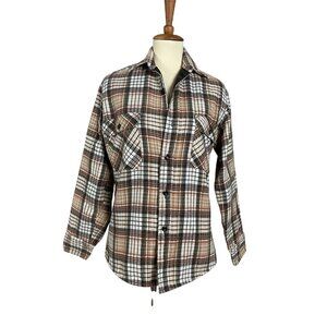 Vintage Sportswear Sears Lined Plaid Flannel Button Up Jacket S Shacket